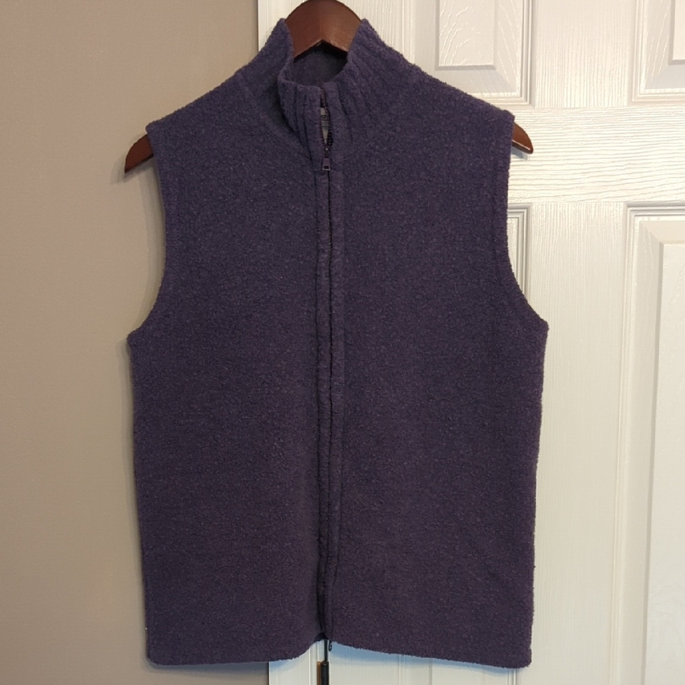 Coldwater Creek Purple Textured Knit Wool Vest
